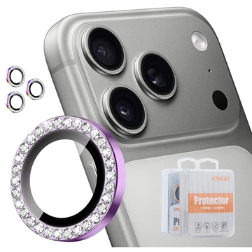 iPhone 18 Pro/18 Pro Max Northjo Rhinestone Camera Lens Protector Set - Purple