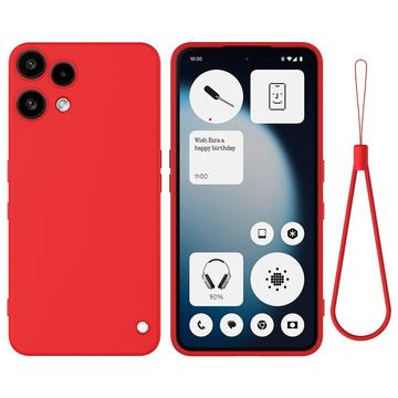 Nothing Phone (3a) Lite Liquid Silicone Case with Hand Strap - Red
