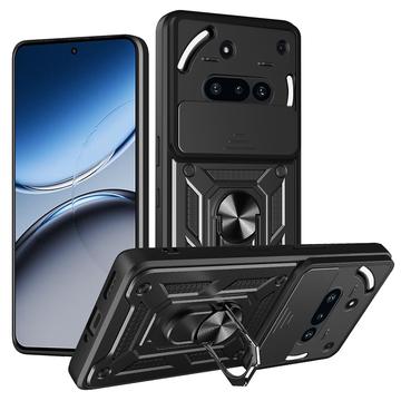 Nothing Phone (3a) Rotary Ring Hybrid Case with Camera Shield - Black