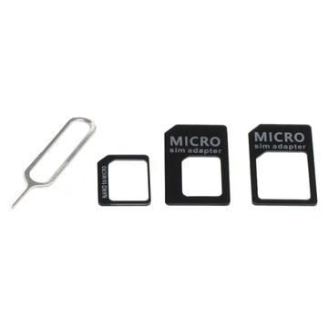 OTB 4-in-1 SIM Card Adapter Set - Black