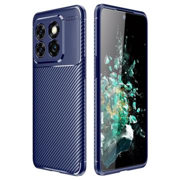 OnePlus 10T/Ace Pro Brushed TPU Cover - Carbon Fiber - Blue