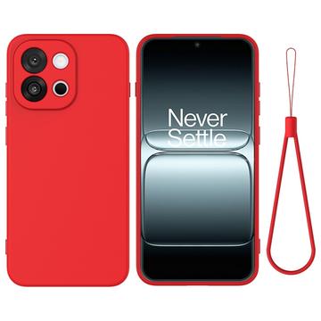 OnePlus 13T Liquid Silicone Case with Hand Strap - Red