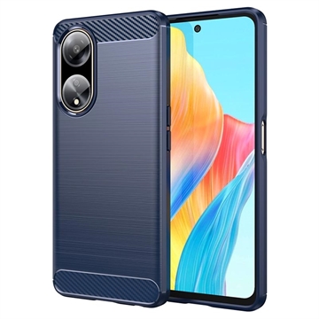 Oppo A1/A98/F23 Brushed TPU Case - Carbon Fiber - Blue