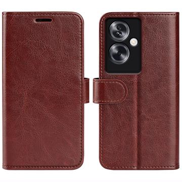 Oppo A79/A2 Wallet Case with Magnetic Closure - Brown