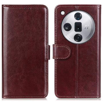 Oppo Find X7 Ultra Wallet Case with Magnetic Closure - Brown