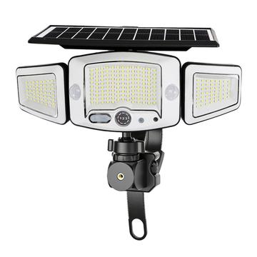P123 3-Head Solar LED Motion Sensor Floodlight with Remote Control