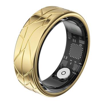 PX02 Crack Design Multi-Function Smart Ring with Photo Control - Size: 19.9mm - Gold