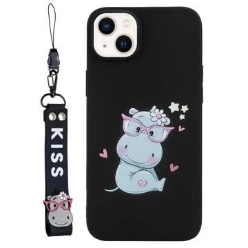 Kiss Series iPhone 14 Plus TPU Case with Strap - Hippo