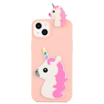 3D Cartoon iPhone 14 Plus TPU Case - Unicorn