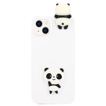 3D Cartoon iPhone 14 Plus TPU Case - White Panda