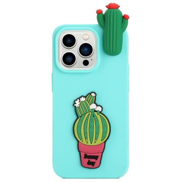 3D Cartoon iPhone 14 Pro Max TPU Case - Cactus