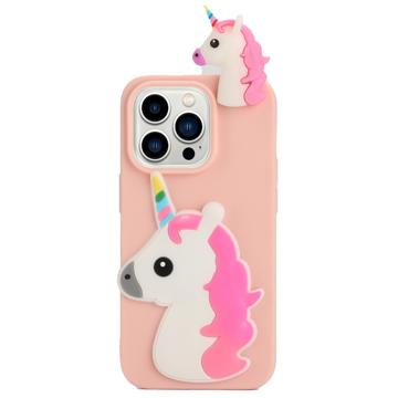 3D Cartoon iPhone 14 Pro Max TPU Case - Unicorn