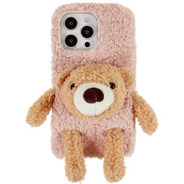 3D Plush Doll iPhone 14 Pro TPU Case - Beige / Bear