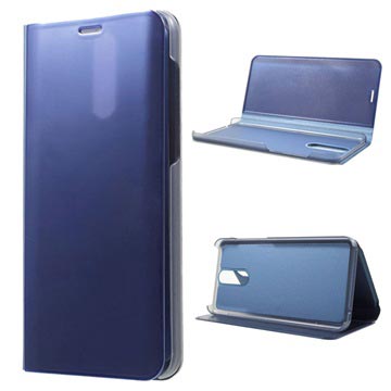 Luxury Series Mirror View Huawei Mate 10 Lite Flip Case - Blue