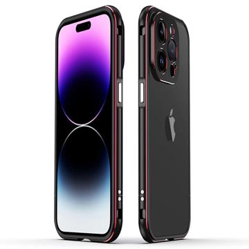 Polar Lights Style iPhone 14 Pro Max Metal Bumper - Black / Red