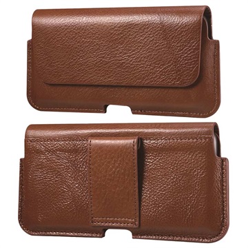 Premium Universal Horizontal Holster Leather Case - 6.7 - Brown