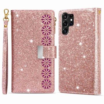 Starlight Series Samsung Galaxy S23 Ultra 5G Wallet Case - Rose Gold