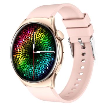QX10 1.43 AMOLED Display Bluetooth Calling Health Monitoring Smart Watch - Pink / Gold