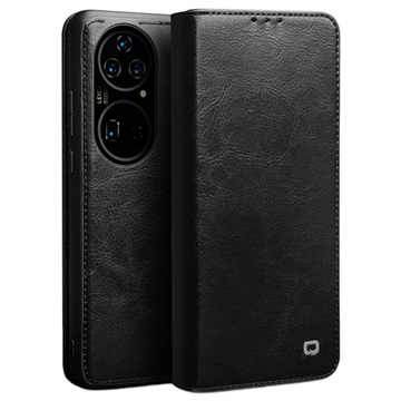 Qialino Classic Huawei P50 Pro Wallet Leather Case - Black