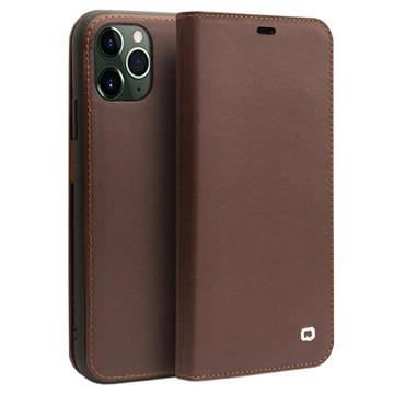 Qialino Classic iPhone 11 Pro Max Wallet Leather Case - Coffee