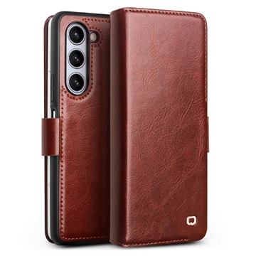 Samsung Galaxy Z Fold5 Qialino Classic Wallet Leather Case - Dark Brown