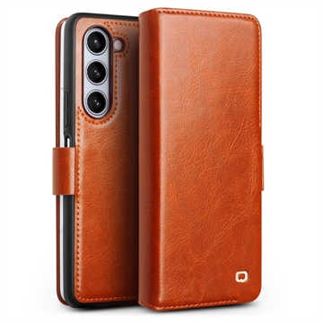Samsung Galaxy Z Fold5 Qialino Classic Wallet Leather Case - Light Brown