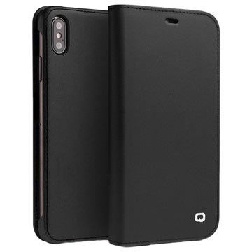 Qialino Classic iPhone XS Max Wallet Leather Case - Black