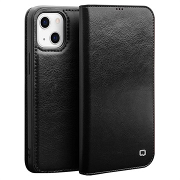 Qialino Classic iPhone 13 Mini Wallet Leather Case - Black