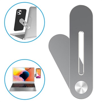 Universal Magnetic Phone Holder for Laptop Mount - Silver