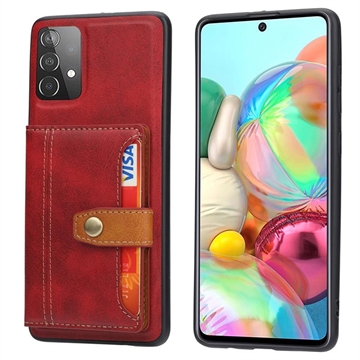 Samsung Galaxy A33 5G Retro Style Case with Wallet - Red