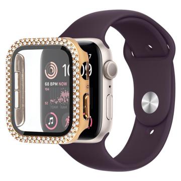Rhinestone Decorative Apple Watch SE (2022)/SE/6/5/4 Case with Screen Protector - 40mm - Gold