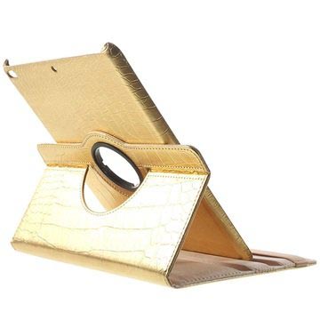 iPad 9.7 2017/2018 Rotary Case - Crocodile - Gold