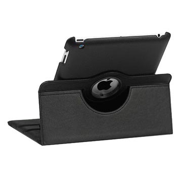 Rotary Leather Case - iPad 2, iPad 3, iPad 4 - Black