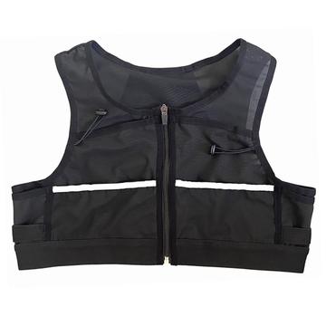 Running Vest with Pockets and Reflective Lines - Size Large - Black