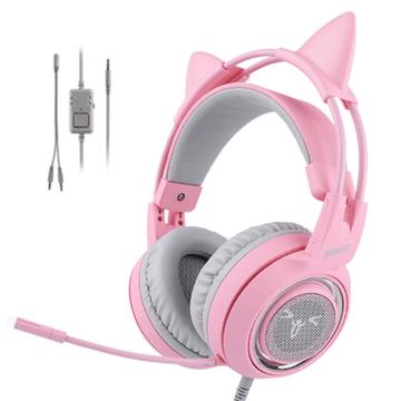 SOMIC G951S E-Sports Gaming Headphone 3.5mm Wired Over-Ear Headset - Pink