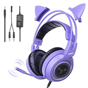 SOMIC G951S E-Sports Gaming Headphone 3.5mm Wired Over-Ear Headset - Purple