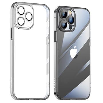 Sulada Crystal Steel iPhone 14 Pro Max Hybrid Case - Black / Transparent