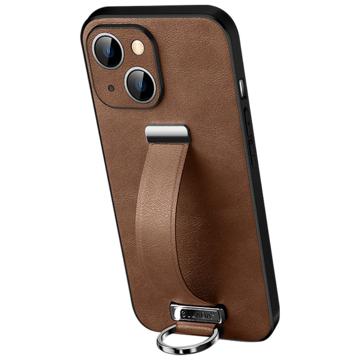 Sulada Fashion iPhone 14 Plus Hybrid Case with Hand Strap - Brown