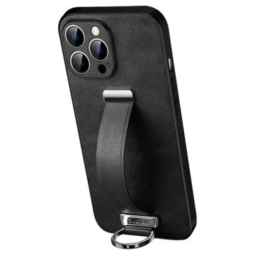 Sulada Fashion iPhone 14 Pro Max Hybrid Case with Hand Strap - Black