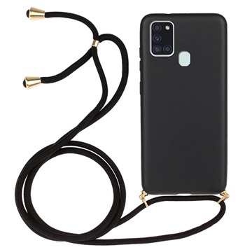Saii Eco Line Samsung Galaxy A21s Case with Strap - Black