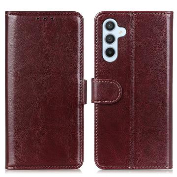 Samsung Galaxy A35 Wallet Case with Magnetic Closure - Brown