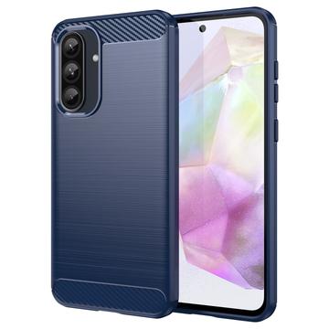 Samsung Galaxy A36/A56 Brushed TPU Case - Carbon Fiber - Blue