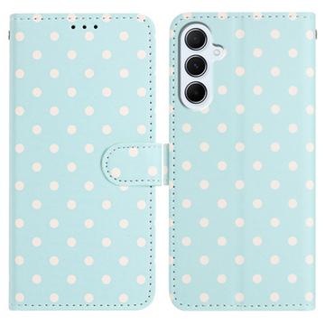 Samsung Galaxy A37 Polka Dot Pattern Wallet Case - Blue