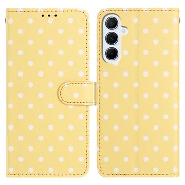 Samsung Galaxy A37 Polka Dot Pattern Wallet Case - Yellow