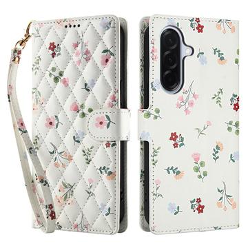 Samsung Galaxy A37 Rhombic Floral Wallet Case - Roses
