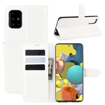 Samsung Galaxy A51 5G Wallet Case with Magnetic Closure - White