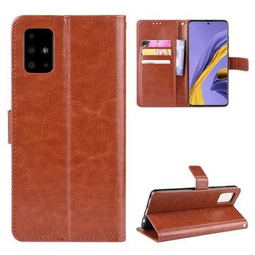Samsung Galaxy A51 Wallet Case with Magnetic Closure - Brown