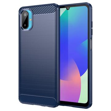 Samsung Galaxy M06/F06 5G Brushed TPU Case - Carbon Fiber - Blue