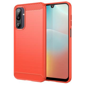 Samsung Galaxy M16 Brushed TPU Case - Carbon Fiber - Red