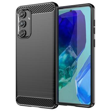 Samsung Galaxy M55 Brushed TPU Case - Carbon Fiber - Black